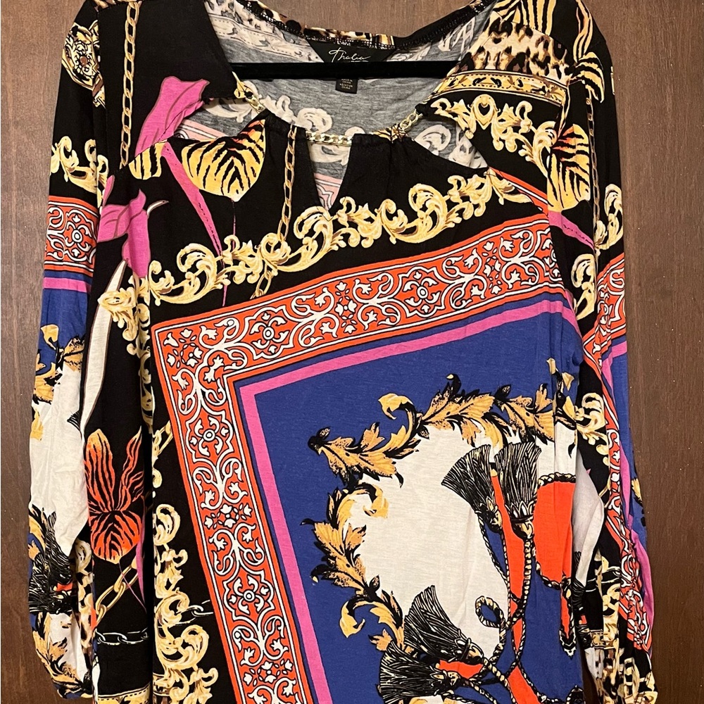 Tribal Women's Vibrant Baroque Print Blouse